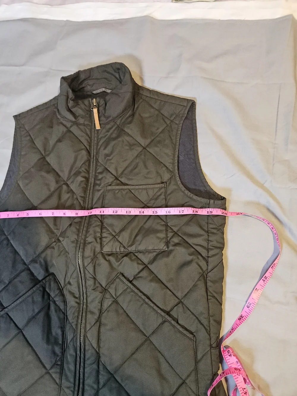 J. Crew Quilted Olive Green Men's Vest